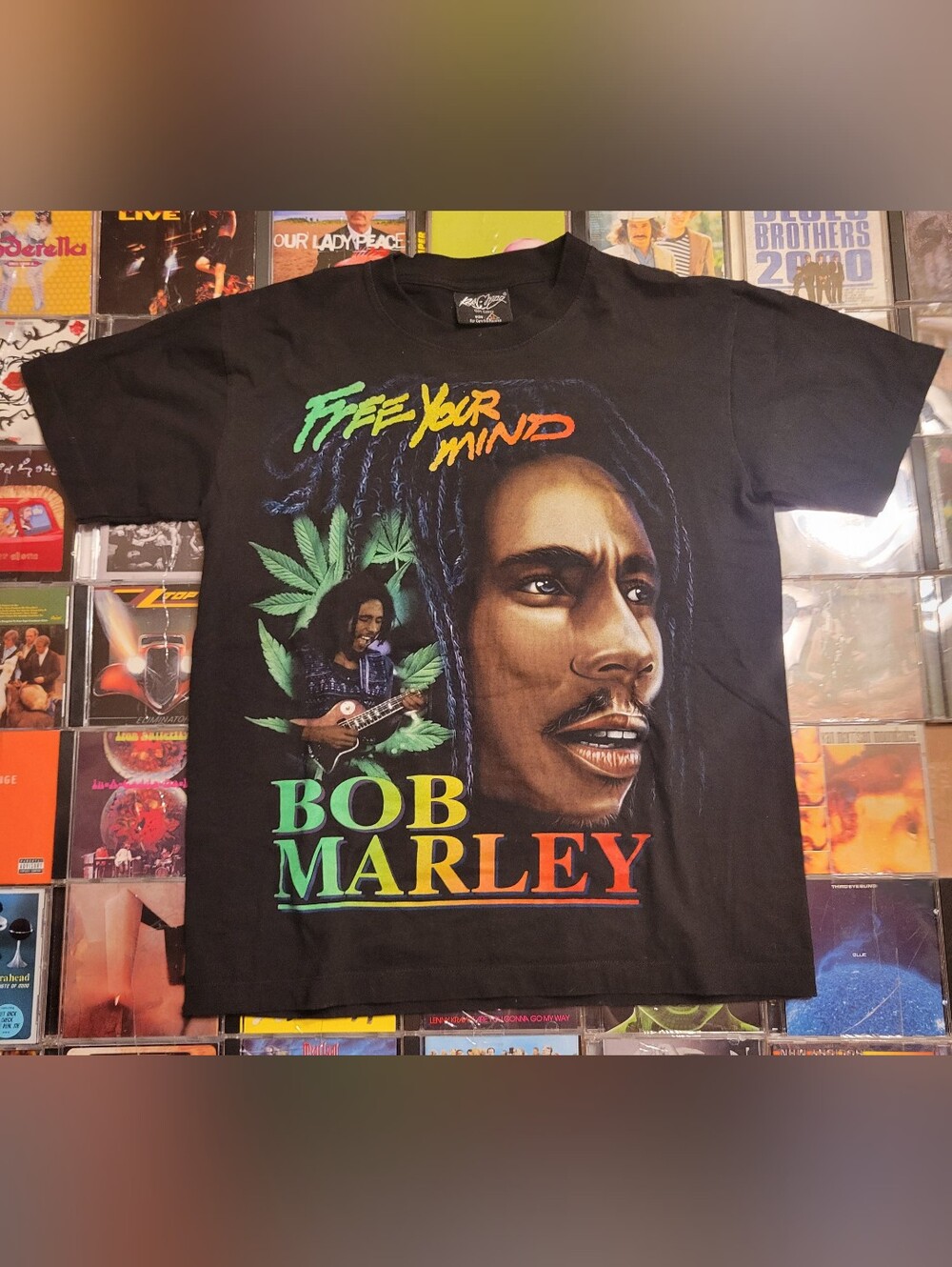 Double Sided Aop Bob Marley 'Free Your Mind' Graphic Tee